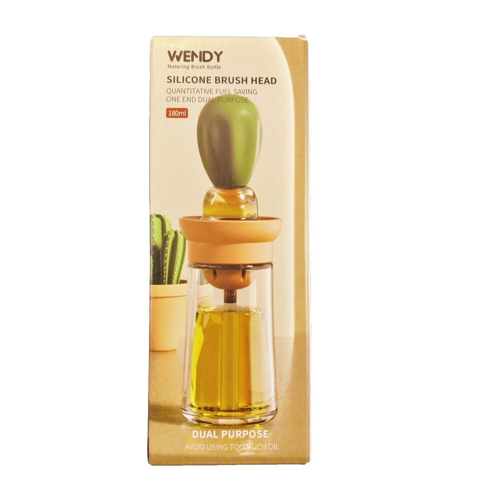 1 WENDY Blue Oil Basting Brush Glass with Silicone Brush NEW